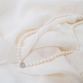 Colier cu perle naturale si cerc de argint cu cristale 40 cm DiAmanti 232-55-G